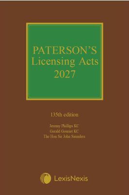 Paterson's Licensing Acts 2027 including CD-ROM